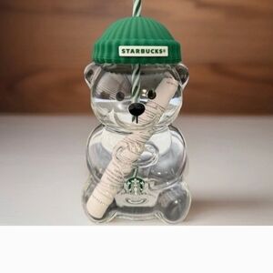 Starbucks Clear Bear Tumbler with Green Lid
